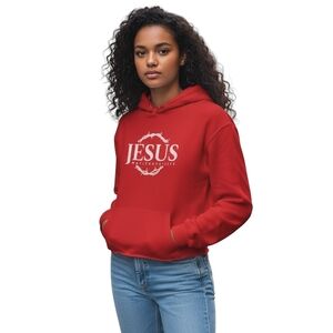 Jesus Way Truth Life with Crown of Thorns Custom Christian Upcycled Crop Hoodie